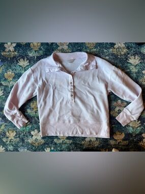 Negative Underwear Light Pink Waffle Knit Polo Sweatshirt